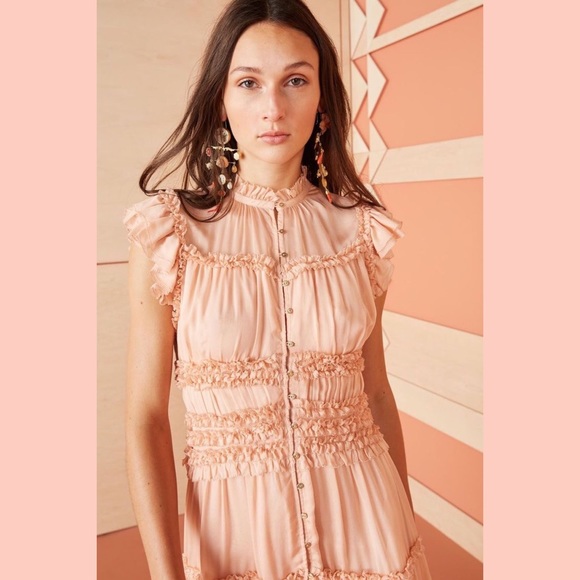 Ulla Johnson Rosalind Tiered Ruffle Midi Dress - Picture 1 of 10